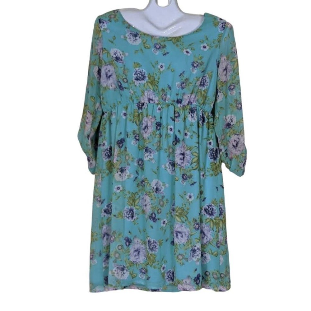 Pink Blush size L NWT Maternity Floral Print Chiffon Dress